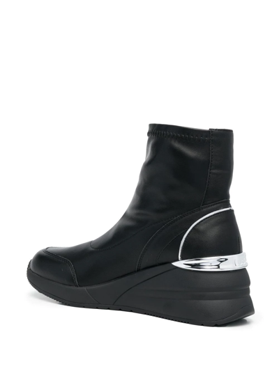 Shop Liu •jo Alyssa 06 Mid Sneakers In Black