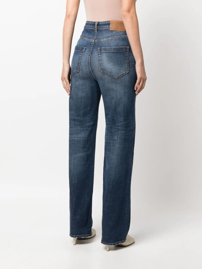 Shop Dorothee Schumacher Straight-leg Stonewashed Jeans In Blue