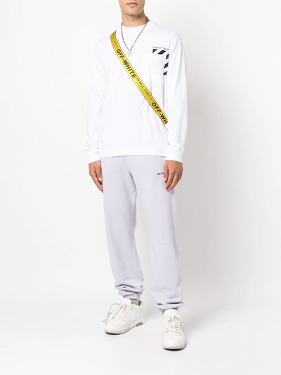 Off-white Diag Stripe-print Track Pants In Purple