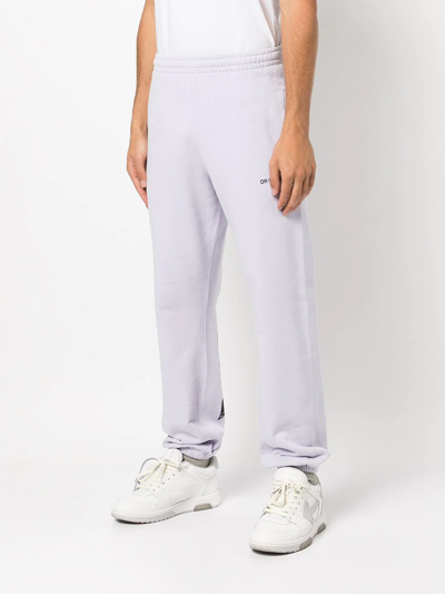 Off-white Diag Stripe-print Track Pants In Purple
