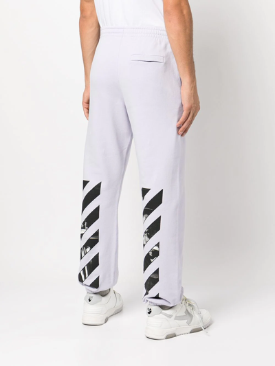 Off-white Diag Stripe-print Track Pants In Purple