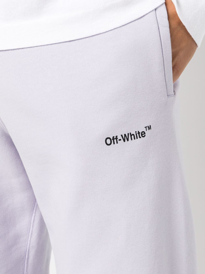 Off-white Diag Stripe-print Track Pants In Purple