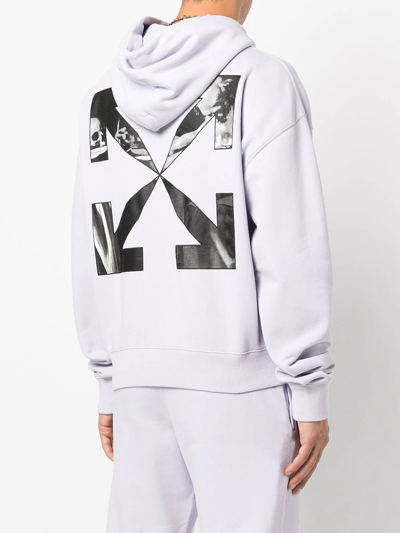 箭头图案印花连帽衫