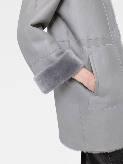 Shop Drome Reversible Single-breasted Coat In Grey