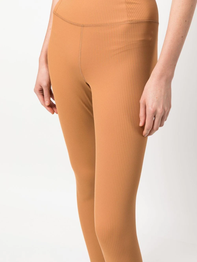 Shop Girlfriend Collective Ribbed High-rise Leggings In Neutrals