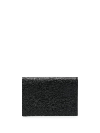 Shop Valextra Leather Passport Holder In Black