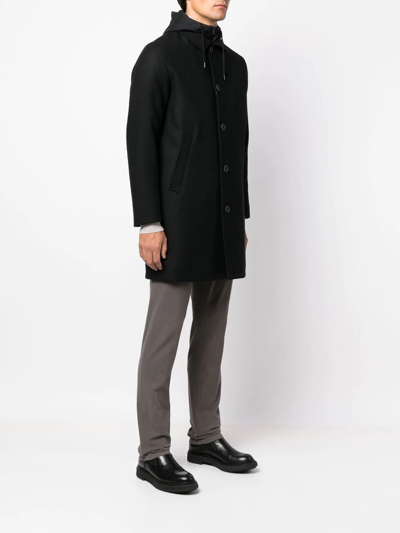 Shop Herno Mid-length Zip-up Coat In Black