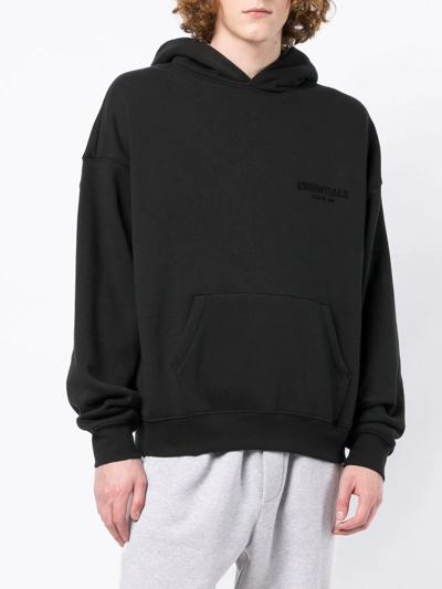 Shop Essentials Logo-print Hoodie In Black