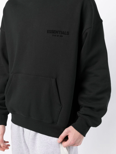Shop Essentials Logo-print Hoodie In Black