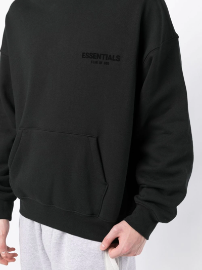 Essentials Logo-print Hoodie In Black