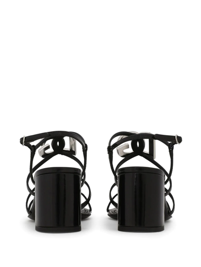 Shop Dolce & Gabbana Logo-plaque Sandals In Black