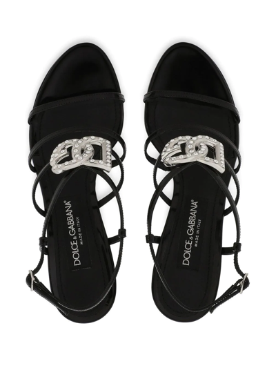 Shop Dolce & Gabbana Logo-plaque Sandals In Black