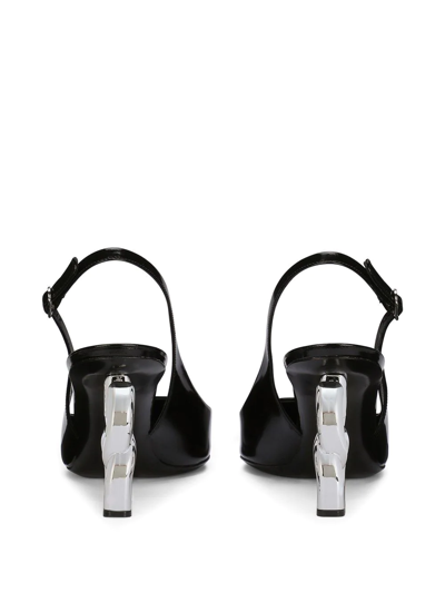 Shop Dolce & Gabbana 3.5 Patent Leather Slingback Pumps In Black