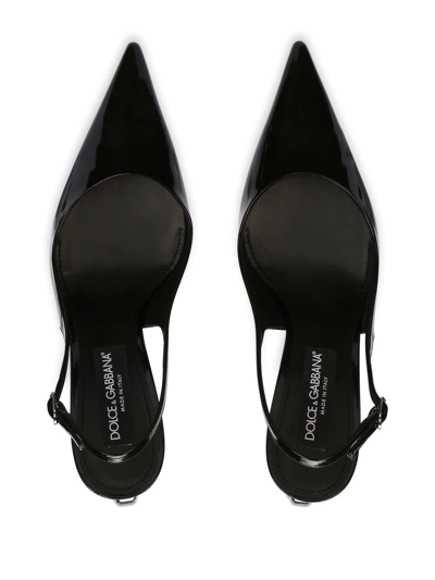 Shop Dolce & Gabbana 3.5 Patent Leather Slingback Pumps In Black