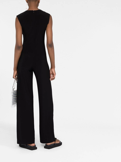 Shop Norma Kamali Sleeveless Wide-leg Jumpsuit In Black