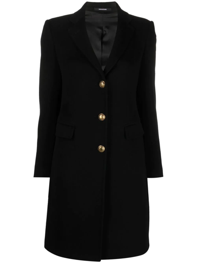 Shop Tagliatore Parigi Single-breasted Coat In Black