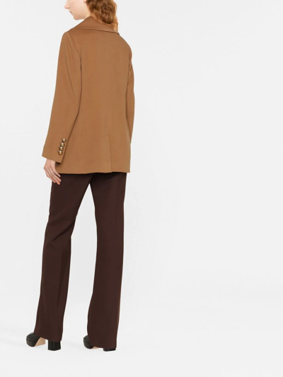 Tagliatore Blanche Double-breasted Coat In Brown