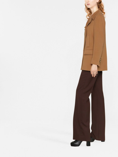 Shop Tagliatore Blanche Double-breasted Coat In Brown
