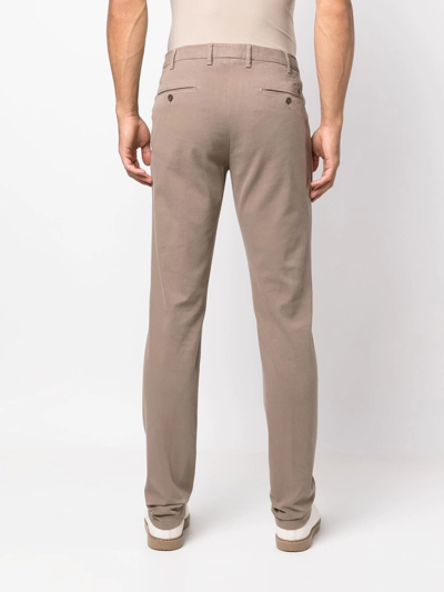Shop Canali Slim-cut Trousers In Neutrals