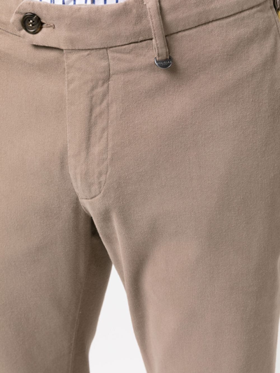 Shop Canali Slim-cut Trousers In Neutrals