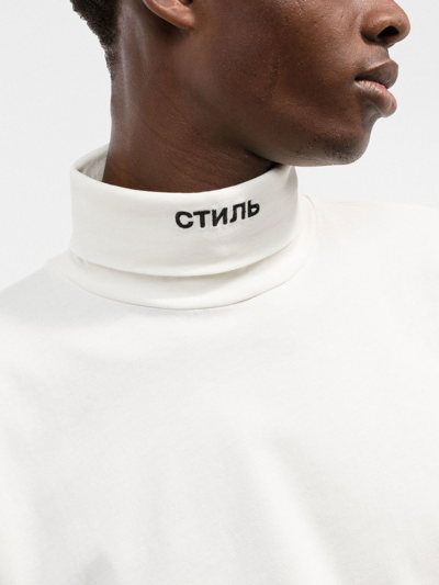 Shop Heron Preston Ctnmb Roll-neck Long-sleeve Top In White