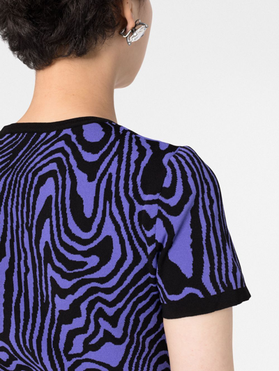 Moschino Swirl-pattern Knitted Minidress In Purple
