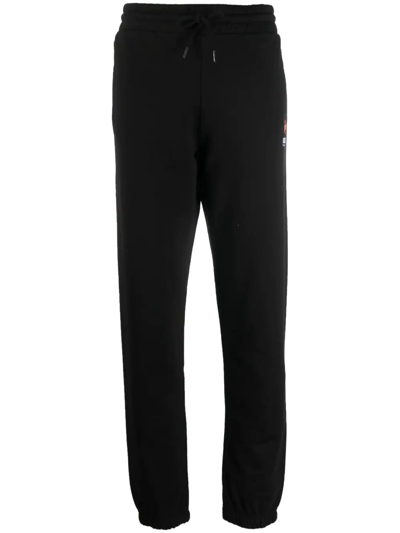 Shop Kenzo Embroidered-logo Drawstring Track Pants In Black