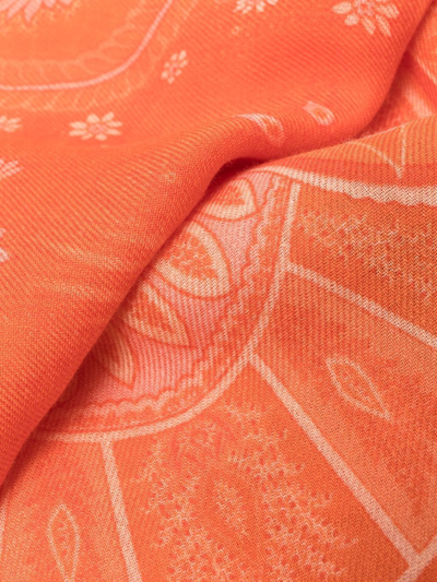 Etro Ornamental-print Scarf In Orange
