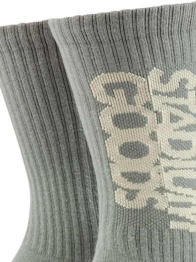 Shop Stadium Goods Ribbed Logo "dry Moss" Socks In Green