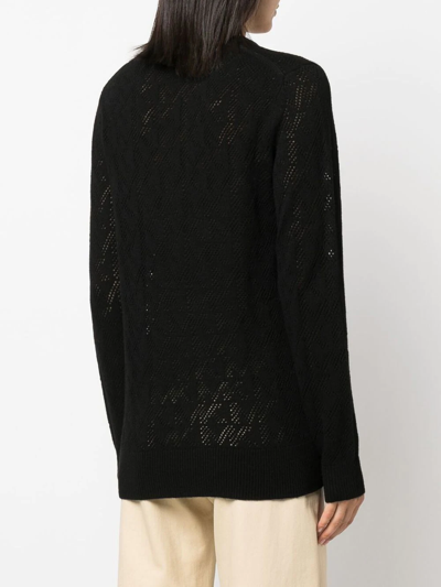 Shop Michael Michael Kors Logo-knit Long-sleeve Jumper In Black
