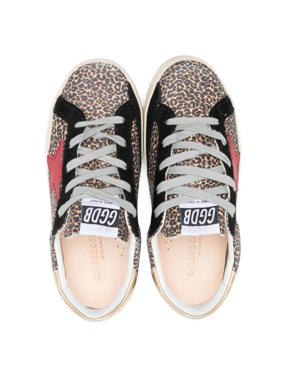 Shop Golden Goose Leopard Print Star-patch Sneakers In Neutrals