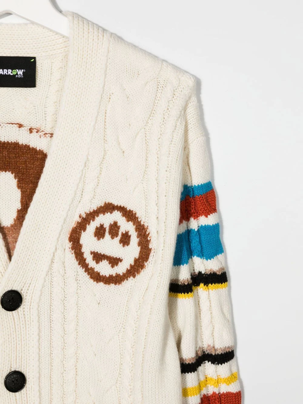 BARROW striped cable-knit cardigan - Neutrals