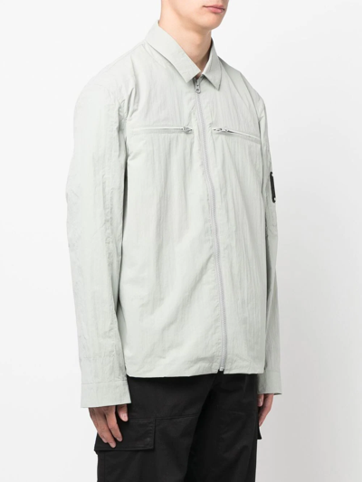 A-cold-wall* Gaussian Collared Boxy-fit Recycled-polyamide-blend Overshirt In Grey