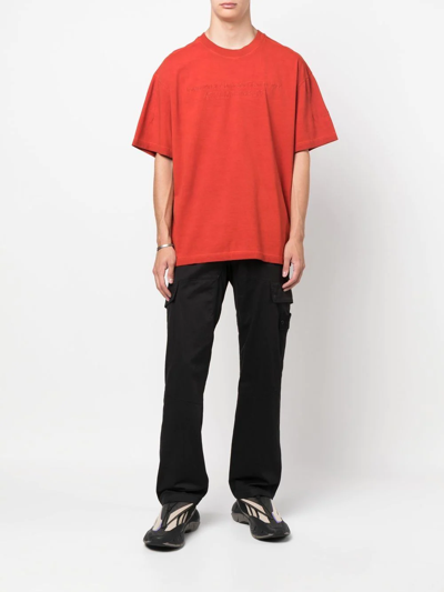 Shop A-cold-wall* Crew-neck Fitted T-shirt In Red