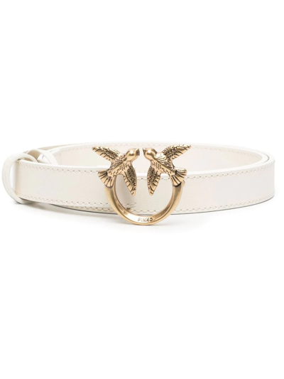 Shop Pinko Love Leather Belt In White