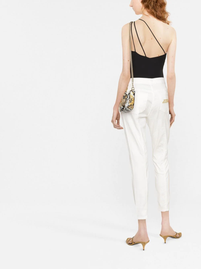 Shop Versace Jeans Couture Skinny Cropped Trousers In White