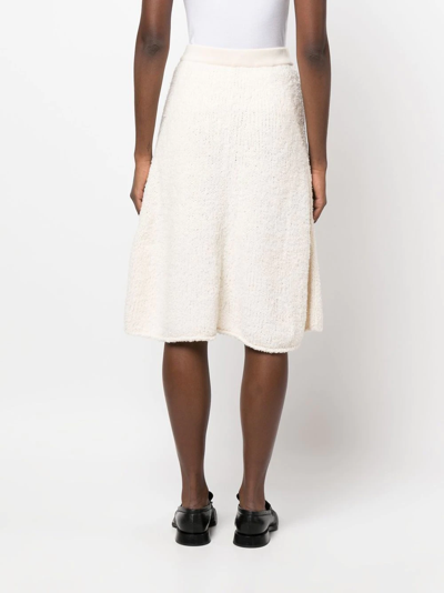 Shop Proenza Schouler Knitted Midi Skirt In White