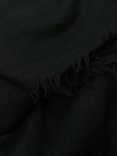 Shop Rick Owens Frayed-edge Scarf In Black