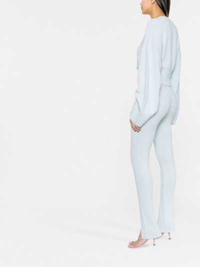 Rotate Birger Christensen Rotate 'aliciana' Bouclé Knitted Leggings In Blue