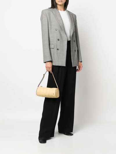 Manu Atelier Padded Cylinder Shoulder Bag In Neutrals