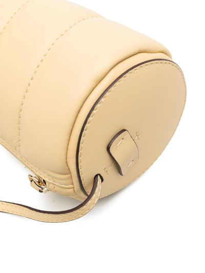 Manu Atelier Padded Cylinder Shoulder Bag In Neutrals