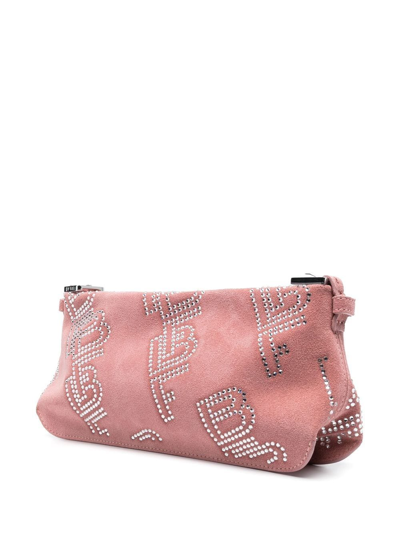 Shop By Far Rachel Logo-stud Shoulder Bag In Pink