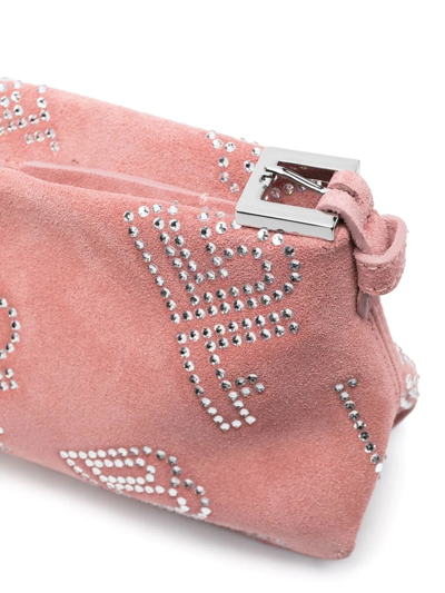 Shop By Far Rachel Logo-stud Shoulder Bag In Pink