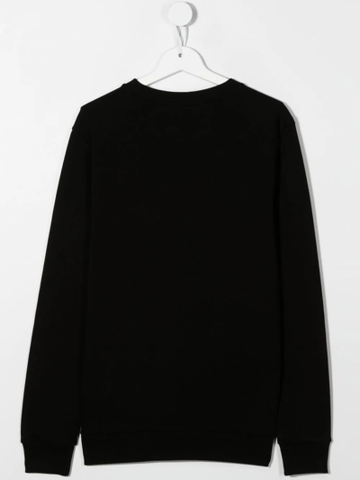 Shop Balmain Teen Logo-print Sweatshirt In Black