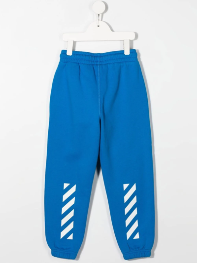 Shop Off-white Logo-print Detail Track Pants In Blue