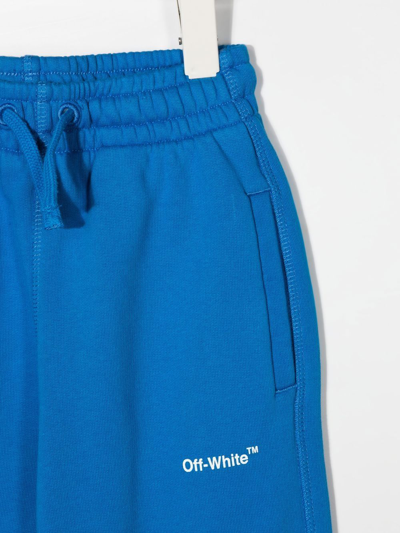 Shop Off-white Logo-print Detail Track Pants In Blue