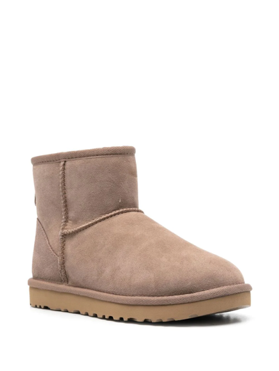Ugg Beige Classic Mini Ii Ankle Boots In Neutrals