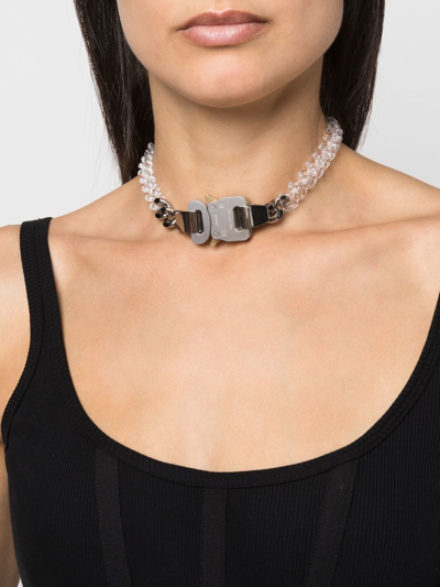 Shop Alyx Rollercoaster Buckle Necklace In White