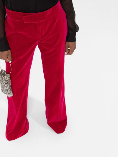 Shop Tom Ford Velvet Bootcut Trousers In Pink