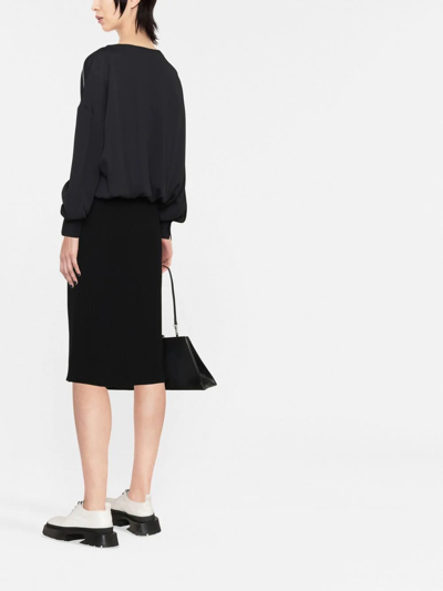 Shop Fabiana Filippi Embellished Ribbed-knit Midi Dress In Black